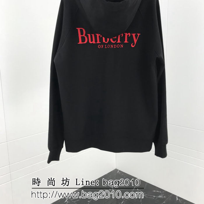BURBERRY巴寶莉 19ss春季新款 寬鬆版 拉鏈衛衣外套 背後刺繡字母 高版本男女同款 ydi2570